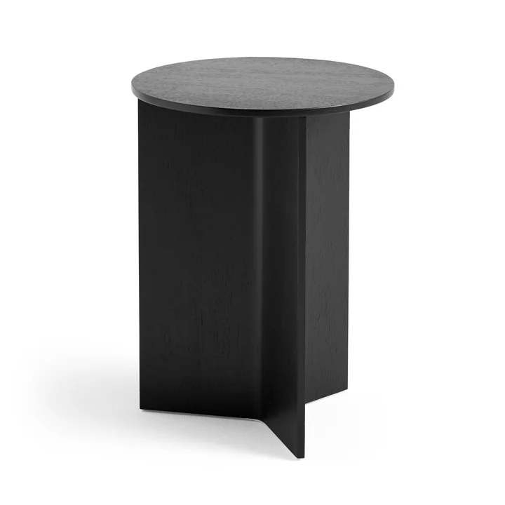 HAY - Slit Table Round High, Ø 35 x H 47 cm, oak black