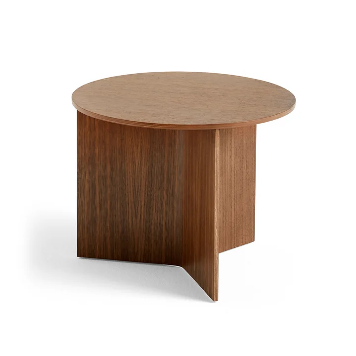 HAY - Slit Table Round, Ø 45 x H 35.5 cm, natural walnut
