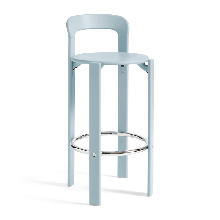 Rey Bar stool, slate blue by Hay