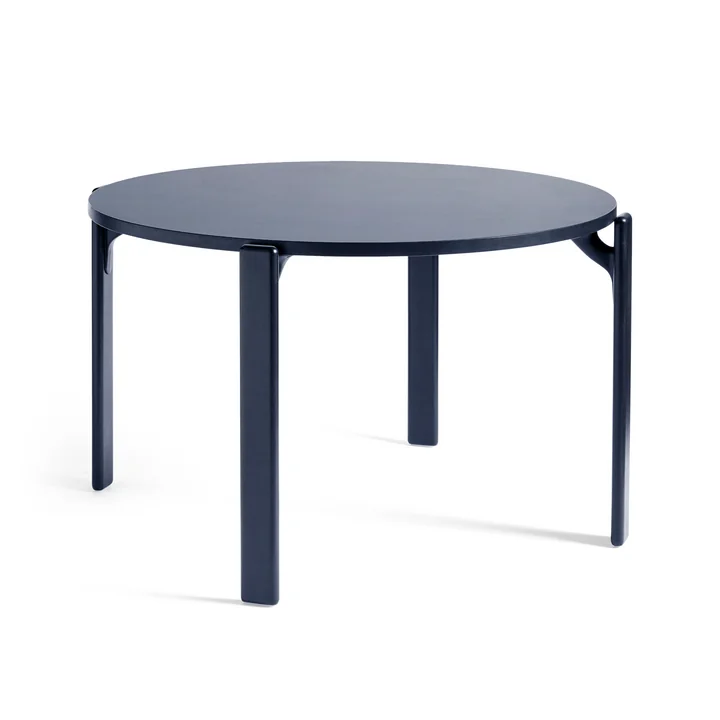 Rey Dining table, Ø 128.5 cm, deep blue / laminate royal blue by HAY
