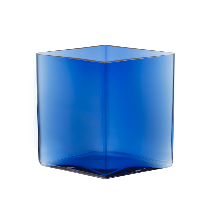 Ruutu vase 205 x 180 mm, ultramarine blue by Iittala
