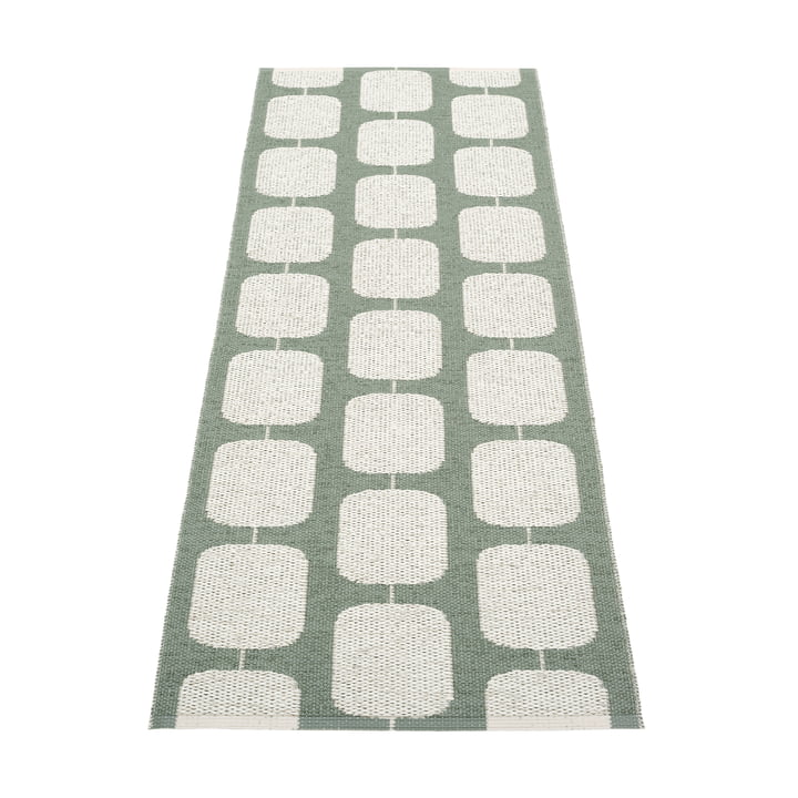 Sten reversible rug, 70 x 200 cm, army / fossil by Pappelina