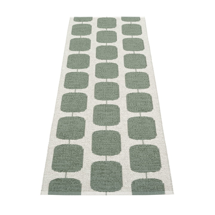 Sten reversible rug, 70 x 200 cm, army / fossil by Pappelina