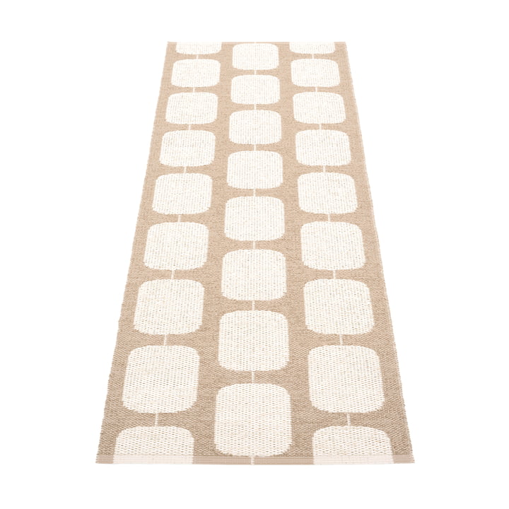 Sten reversible rug, 70 x 200 cm, light nougat / vanilla by Pappelina