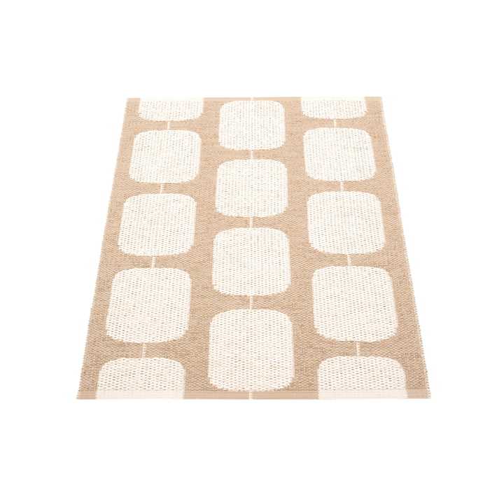 Sten reversible rug, 70 x 100 cm, light nougat / vanilla by Pappelina