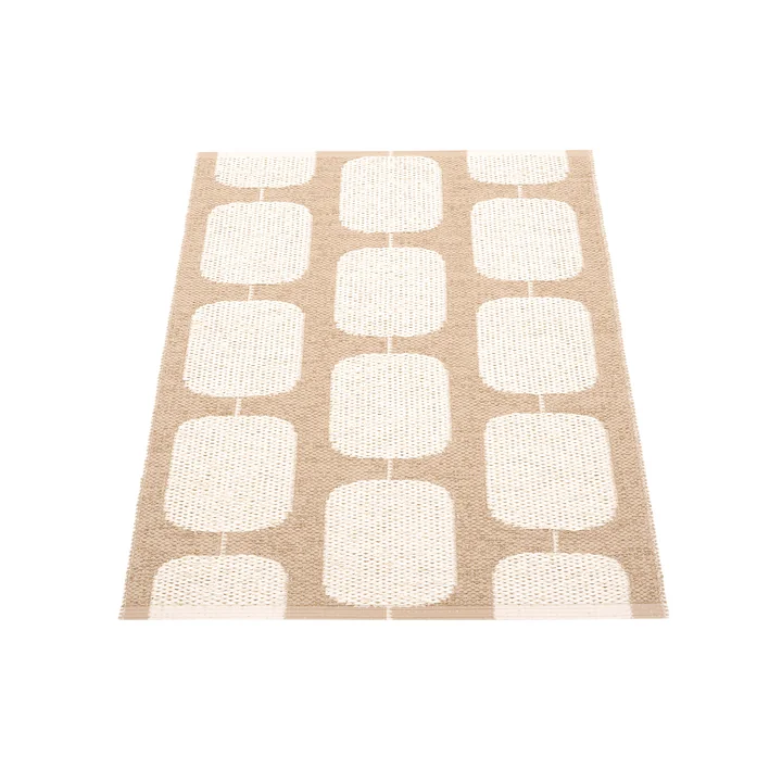 Sten reversible rug, 70 x 100 cm, light nougat / vanilla by Pappelina
