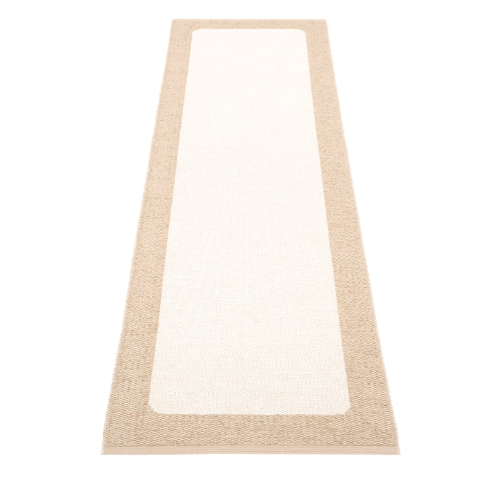 Ilda reversible rug, 70 x 240 cm, beige / vanilla by Pappelina