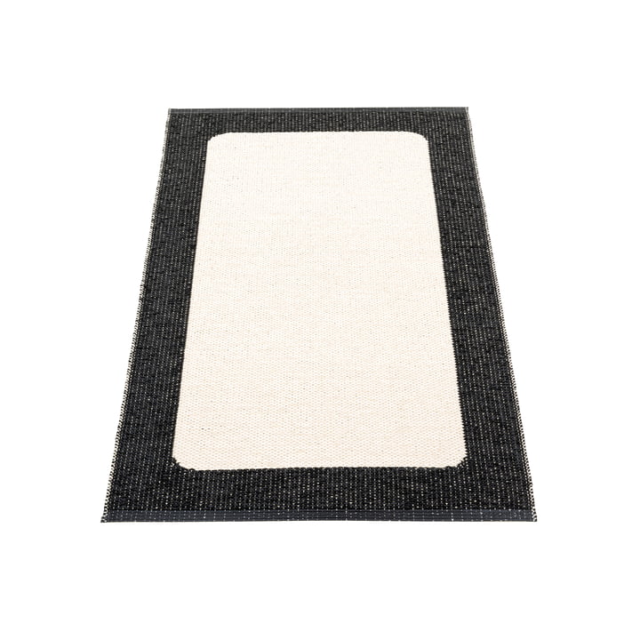 Ilda reversible rug, 70 x 120 cm, black / vanilla by Pappelina