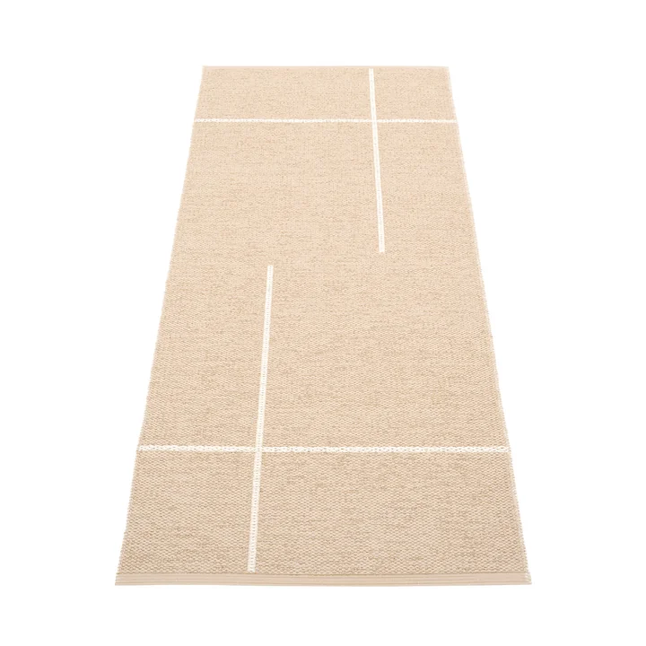Fred reversible rug, 70 x 180 cm, beige / vanilla by Pappelina