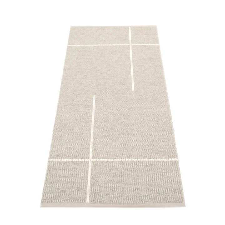 Fred reversible rug, 70 x 180 cm, linen / vanilla by Pappelina