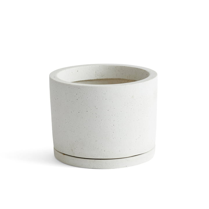 Flowerpot with saucer cylindrical L, Ø 20 x H 14.5 cm, white by Hay