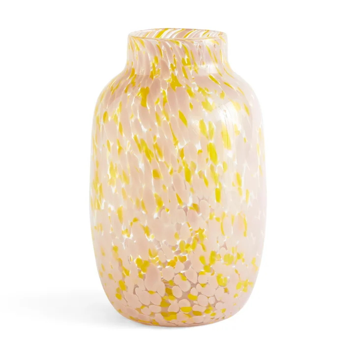 Splash Vase L, Ø 17,5 x H 27 cm, light pink and yellow by HAY