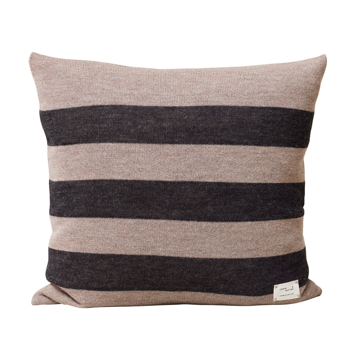 Aymara Cushion, 52 x 52 cm, Ribbon in light brown / dark gray from Form & Refine