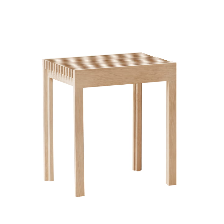 Lightweight stool, oak white pigmented from Form & Refine