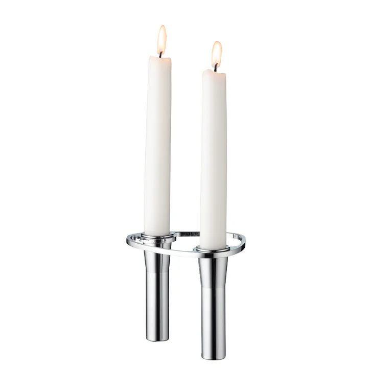 Lind DNA - Curve candle holder, Double / chrome