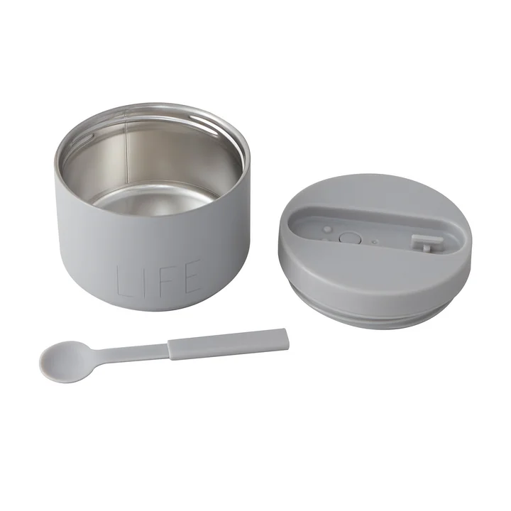 Thermo / Insulated Lunch Box Food small in Life / cool gray by Design Letters