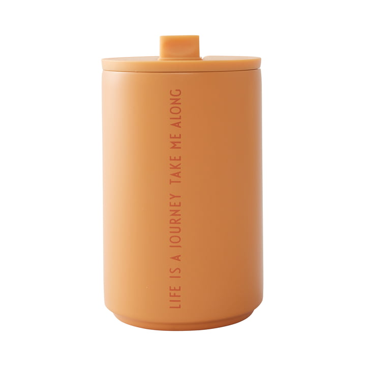 Thermo Cup 0.35 l, Life Is A Journey Take Me Along in orange from Design Letters
