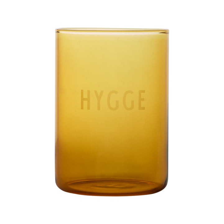 AJ Favourite drinking glass in Hygge / sugar brown from Design Letters .