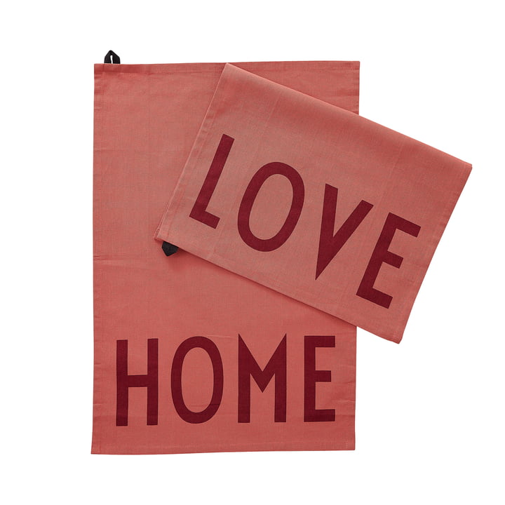 Favourite Tea towel, Love Home in terracotta (set of 2) from Design Letters