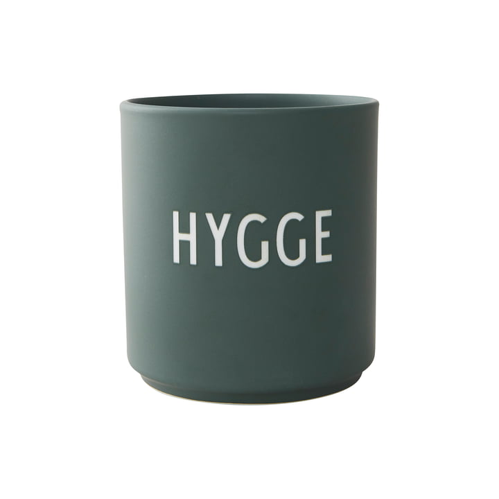 AJ Favourite Porcelain mug, Hygge in dark green from Design Letters
