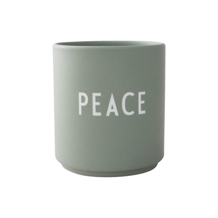 AJ Favourite Porcelain mug, Peace in green from Design Letters