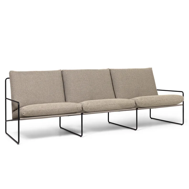 Desert Outdoor 3-seater sofa, black / dark sand by Ferm Living