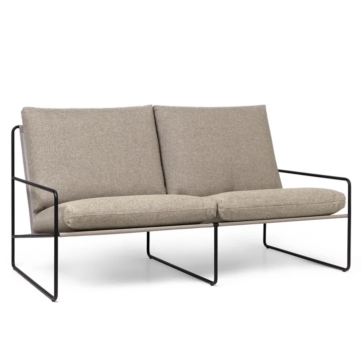Desert Outdoor 2-seater sofa, black / dark sand by Ferm Living