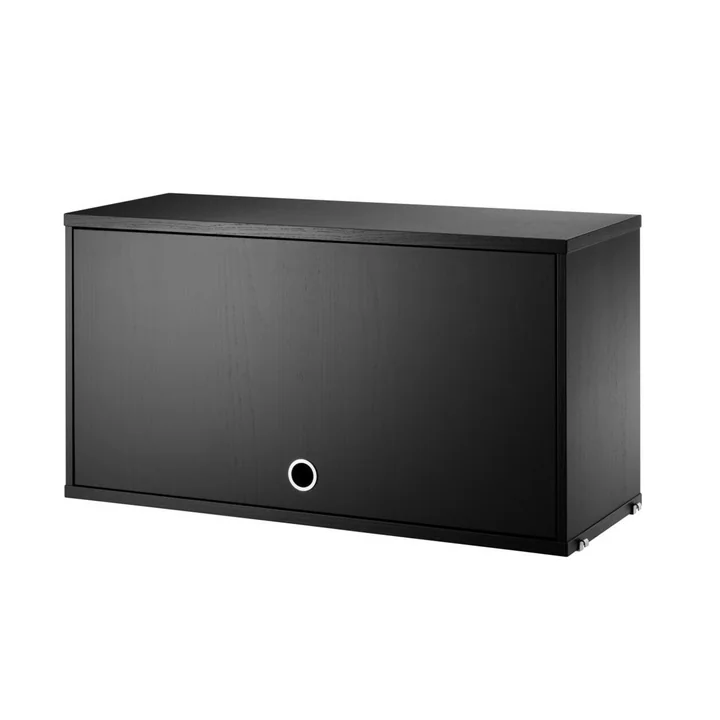 Wardrobe element with hinged door, 78 x 30 cm, stained black ash by String