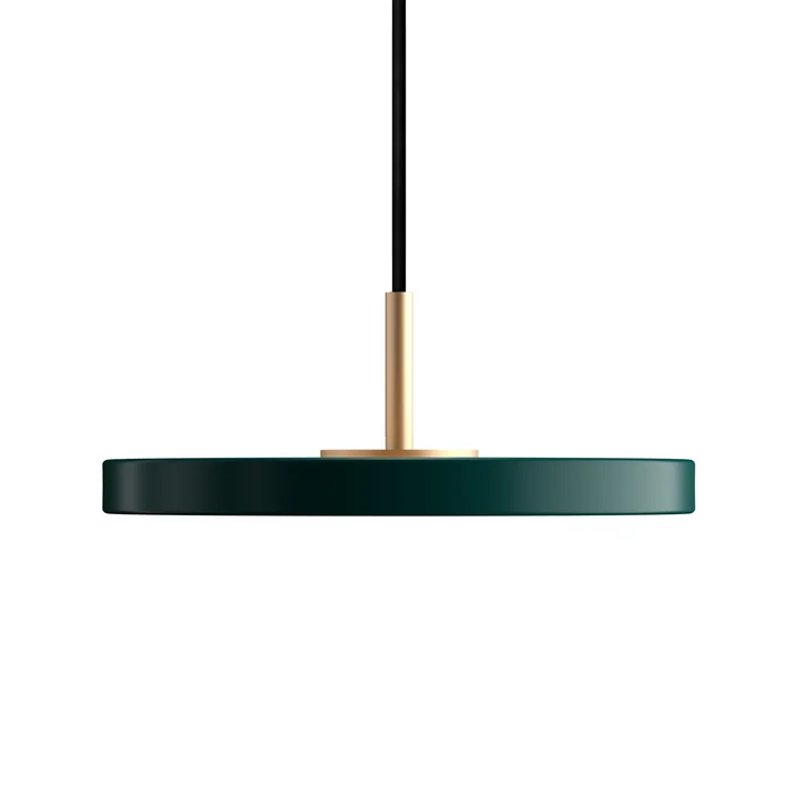 Asteria Micro LED pendant light in brass / forest green from Umage