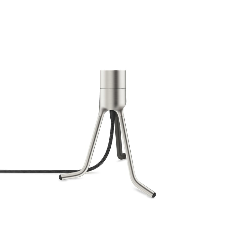 Tripod for table lamps, H 1 8. 6 cm in brushed steel by Umage