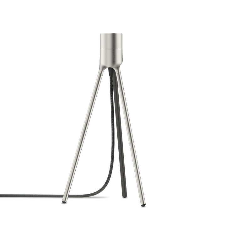 Tripod for table lamps, H 37 cm in brushed steel from Umage
