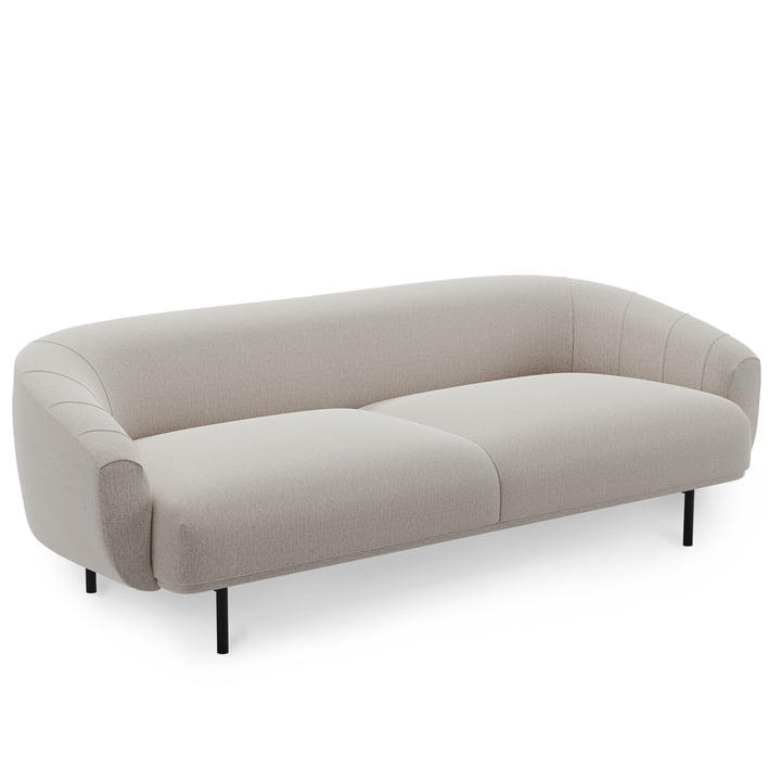 Plis 3-seater sofa from Northern in the colors black / light gray (Kvadrat Brusvik 02)