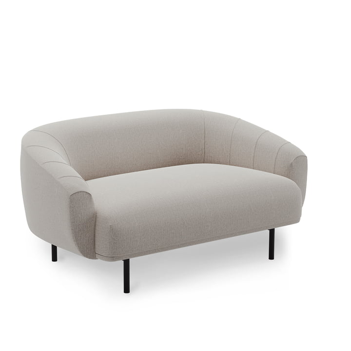Plis 2-seater sofa from Northern in the colors black / light gray (Kvadrat Brusvik 02)