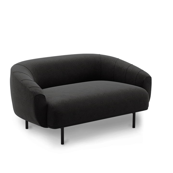 Plis 2-seater sofa from Northern in the colors black / dark gray (Kvadrat Brusvik 08)