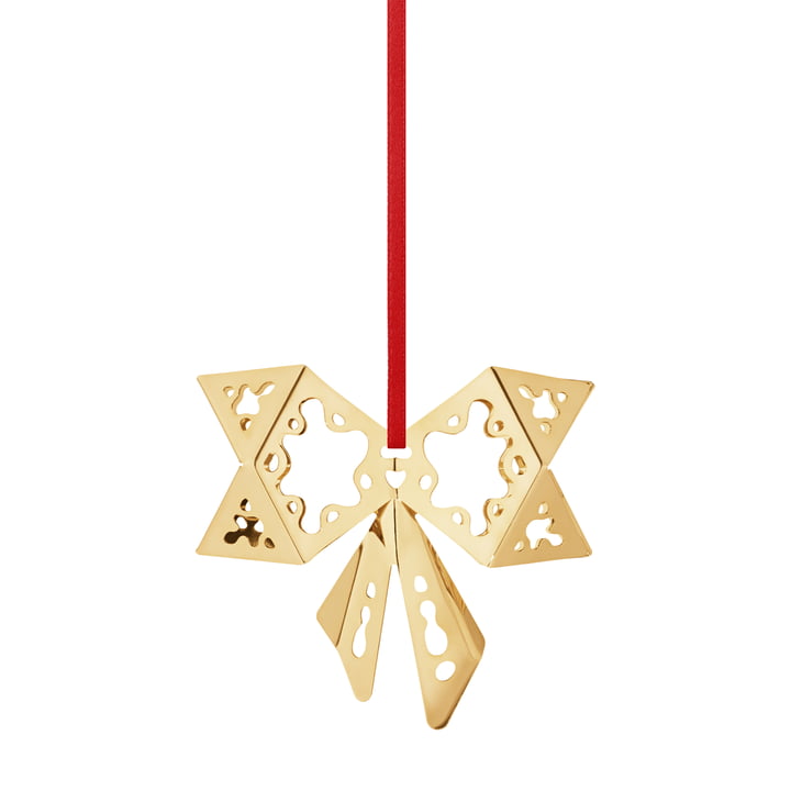 Holiday Ornament 2022 Bow, gold from Georg Jensen
