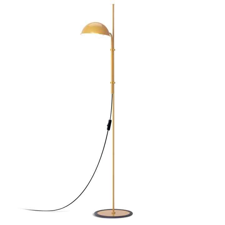 Funiculí Floor lamp, H 135 cm, mustard by marset
