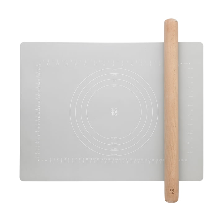 Bake-It Pastry roller and baking mat in light gray from Rig-Tig by Stelton