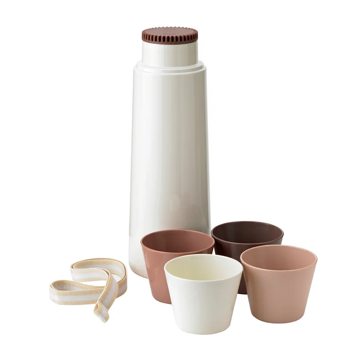 Picnic Insulated bottle + 4 cups in blossom from Rig-Tig by Stelton