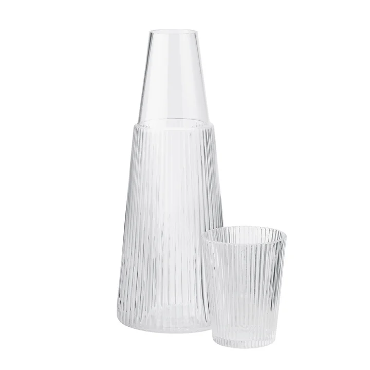 Pilastro Carafe with glass 1 l in clear from Stelton