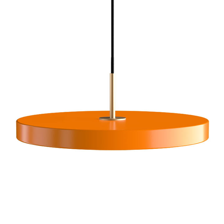 The Asteria LED pendant light from Umage , brass / nuance orange