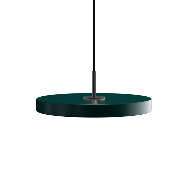 The Asteria Mini LED pendant light from Umage in black / forest green