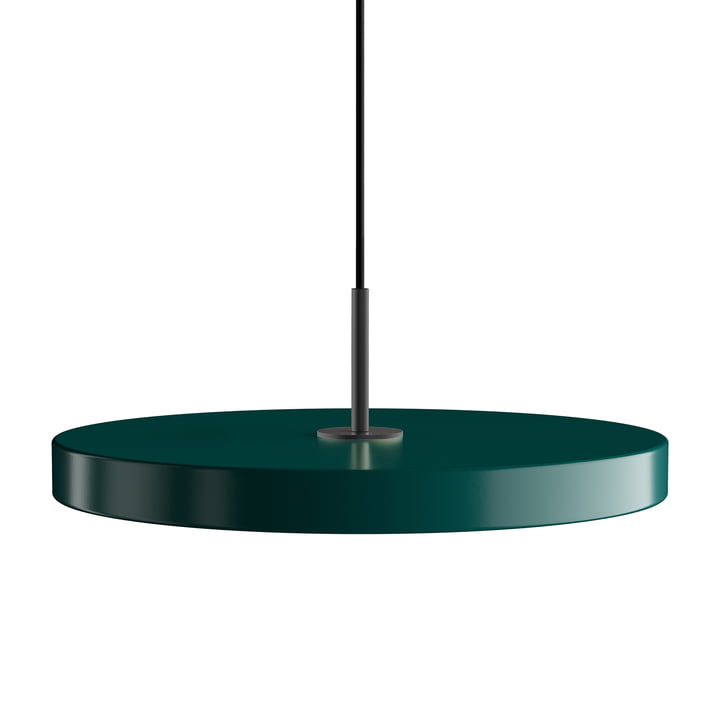 The Asteria LED pendant light from Umage in black / forest green