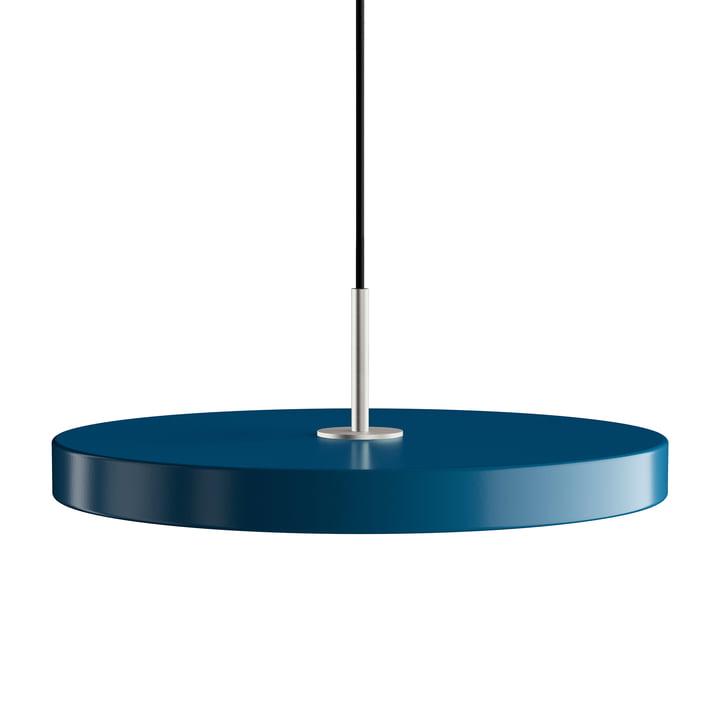 The Asteria LED pendant light from Umage in steel / petrol