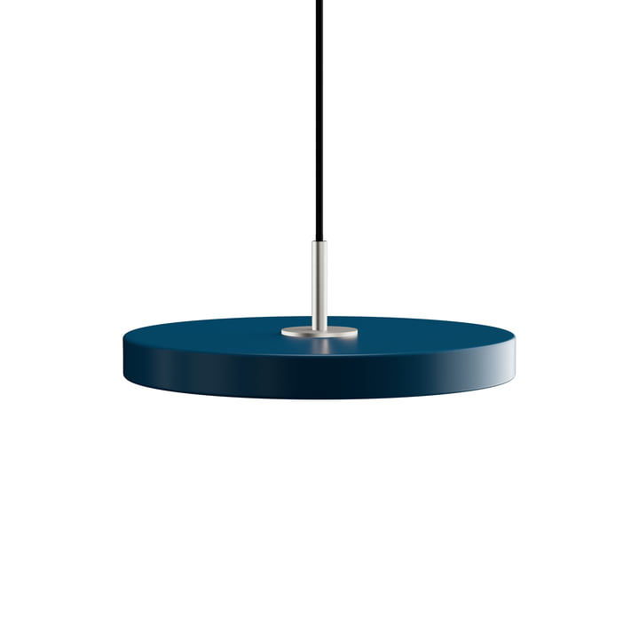 The Asteria Mini LED pendant light from Umage in steel / petrol