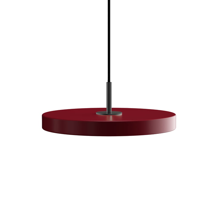 The Asteria Mini LED pendant light from Umage in black / ruby red