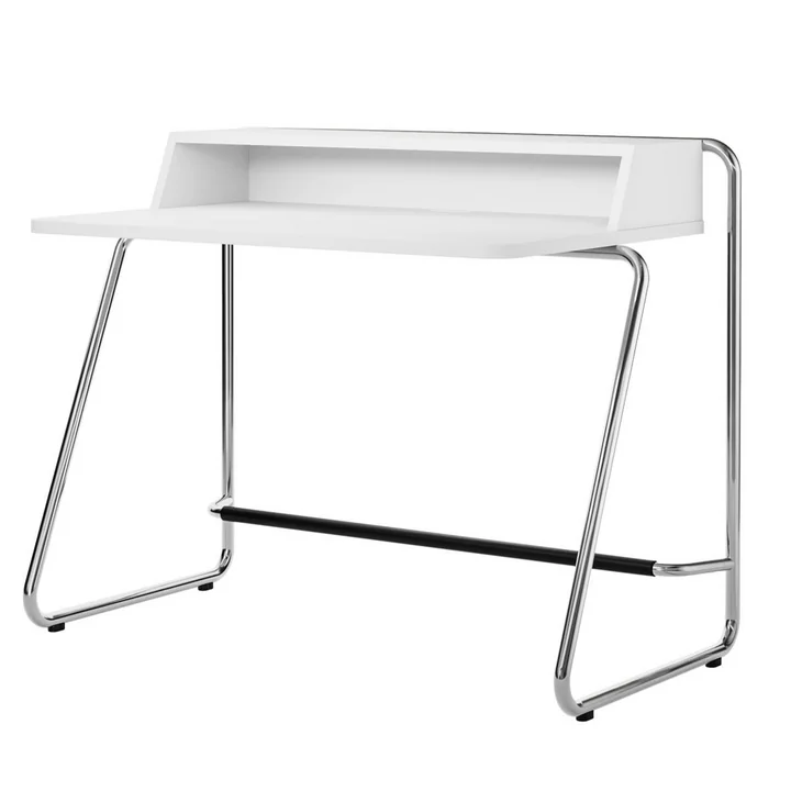 Thonet - S 1200 Secretary, chrome / body ash pure white lacquered (RAL 9010) / table top ash pure white lacquered (RAL 9010)