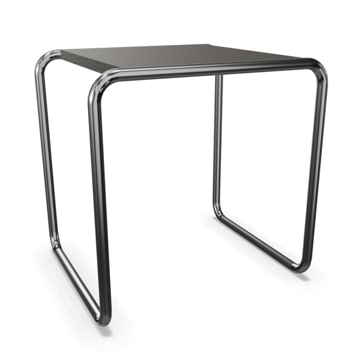 B 9 a side table, chrome / ash black stained (TP 29) from Thonet