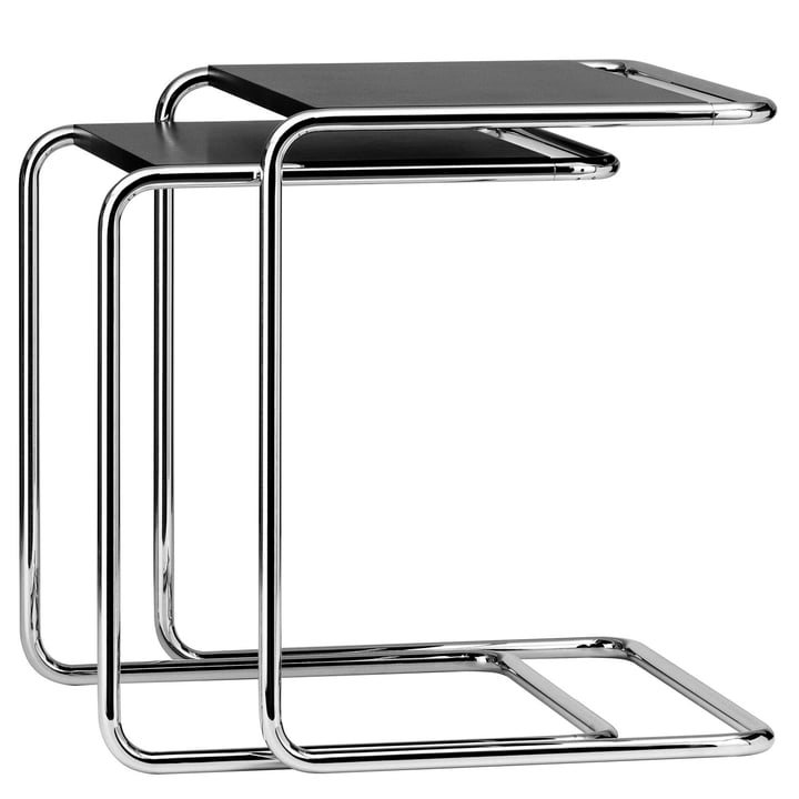 B 97 set table set, chrome / ash black stained (TP 29) from Thonet
