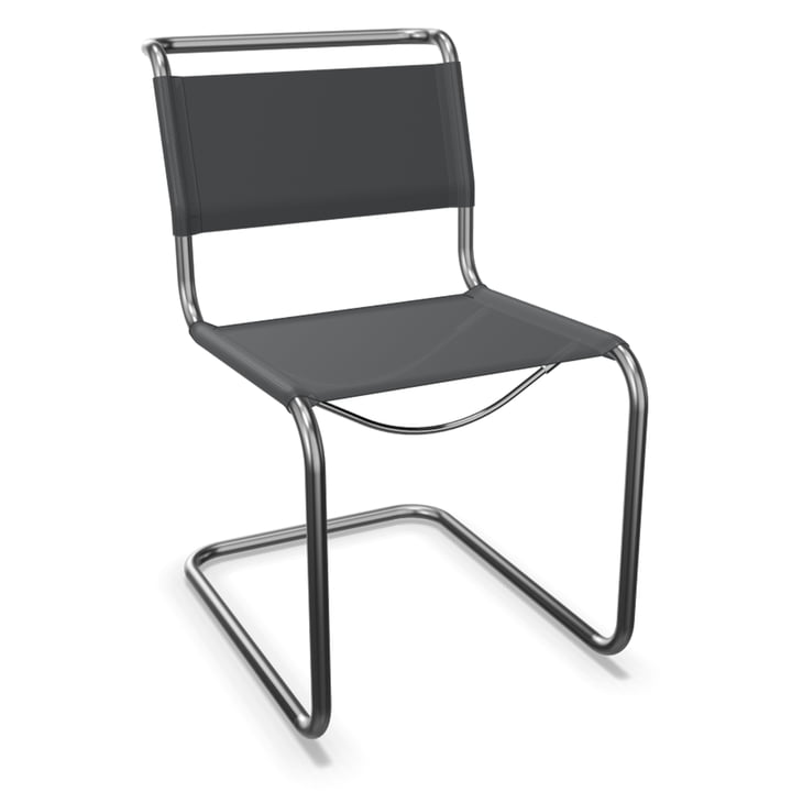 S 33 N Chair, chrome / fabric black from Thonet