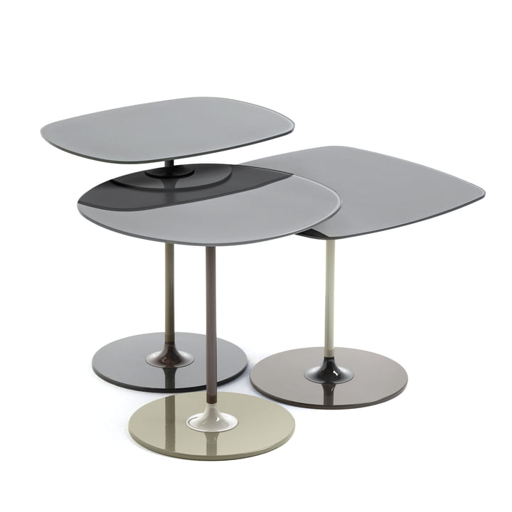Thierry Side table Trio, gray (set of 3) from Kartell
